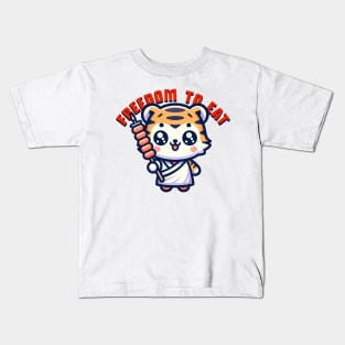 cute tiger cub with skewer Kids T-Shirt